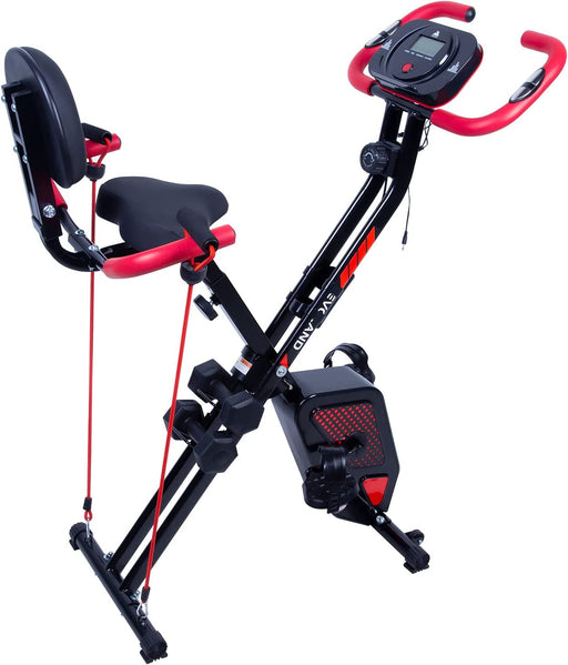  Falt-Heimtrainer, Heimtrainer mit 8 Widerstandsstufen, Verstellbarer Sitz, LCD-Display, Cardio-Trainings-Indoor-Bike für Erwachsene Indoor Bike