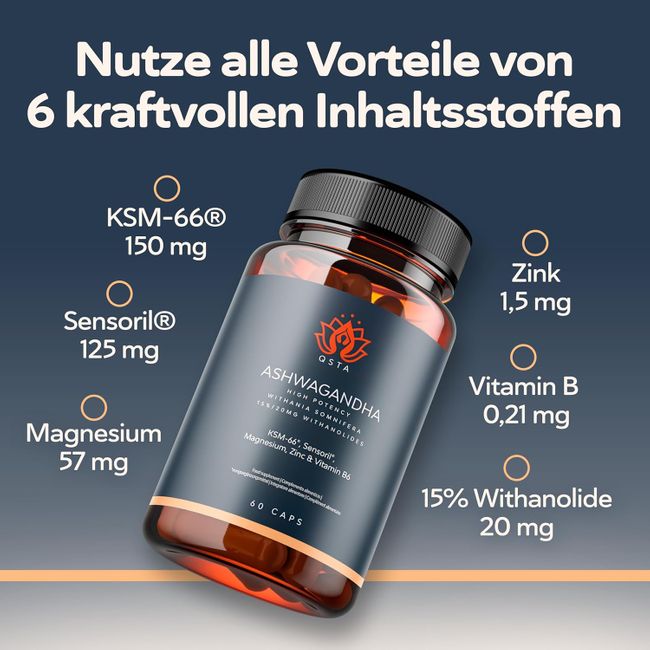 QSTA  Ashwagandha KSM-66 Kapseln
