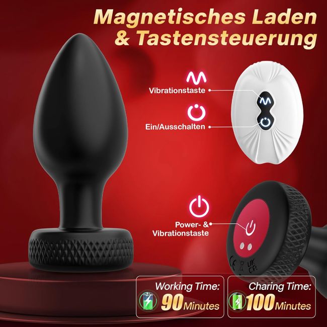 Tagnaff 4 Teiliges Analplug Set mit Vibrationen