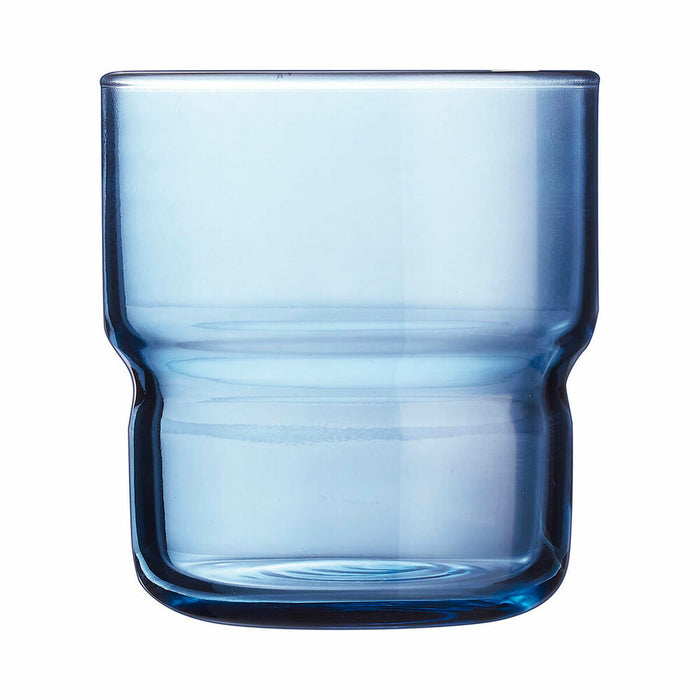 Becher Arcoroc Log Brush Blau Glas (22 cl) (6 Stück)