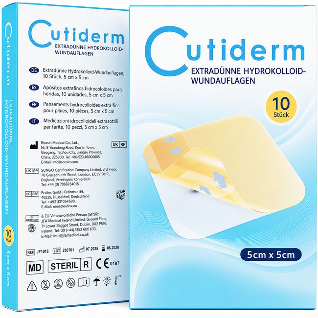 Cutiderm Hydrokolloid Extra Dünn Wundauflage 5cm x 5cm
