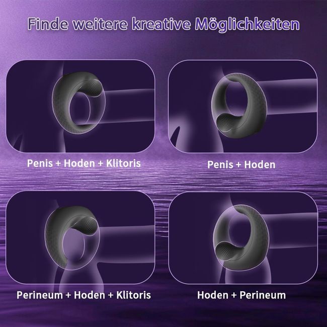 YAWNSHE Penisring Vibrator mit 360° Verstellbarem Perlen