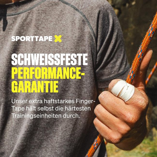 SPORTTAPE 6 Rollen Klettertape 1,25 cm x 10 m - weiß