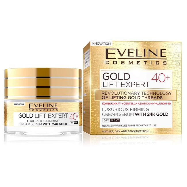 Eveline Cosmetics Gold Lift Expert Luxuriöses Straffendes Anti Age, Anti Falten Creme
