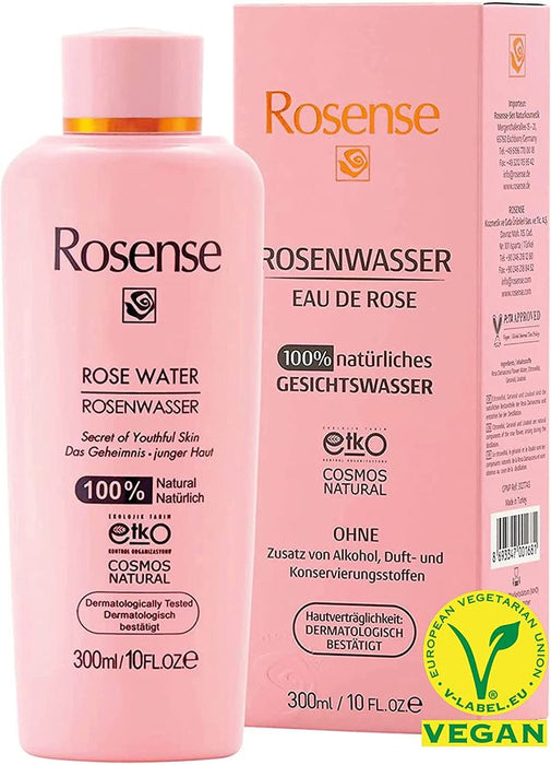 Rosense Rosenwasser – feuchtigkeitsspendendes Gesichtswasser zur Gesichtsreinigung Gesichtspflege