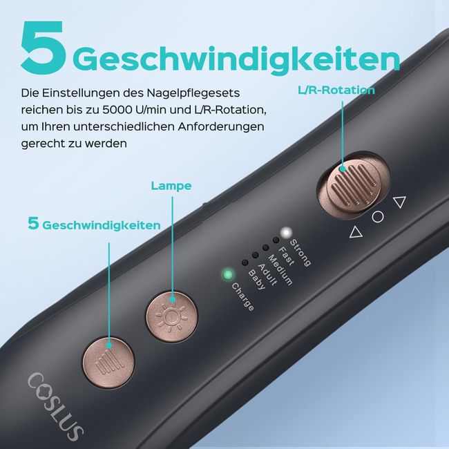 COSLUS  Professionelle Elektrische Nagelfräser Set