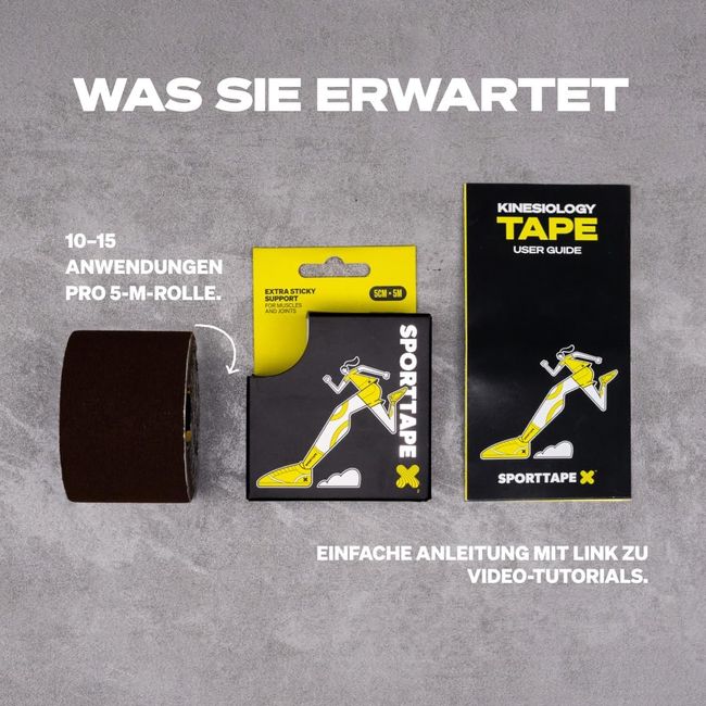 SPORTTAPE  Kinesiologie Tape 5cm x 5m Dunkelbraun