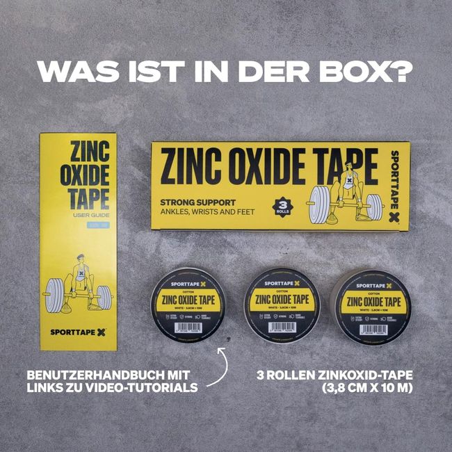 SPORTTAPE Zinkoxid‑Sporttape 3,8 cm x 10 m