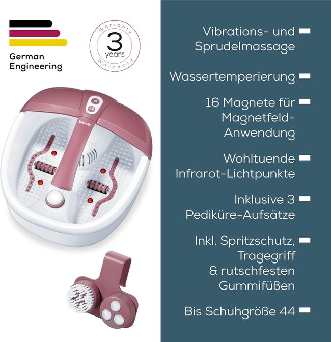 Beurer Fußsprudelbad mit Vibrations- & Sprudelmassage
