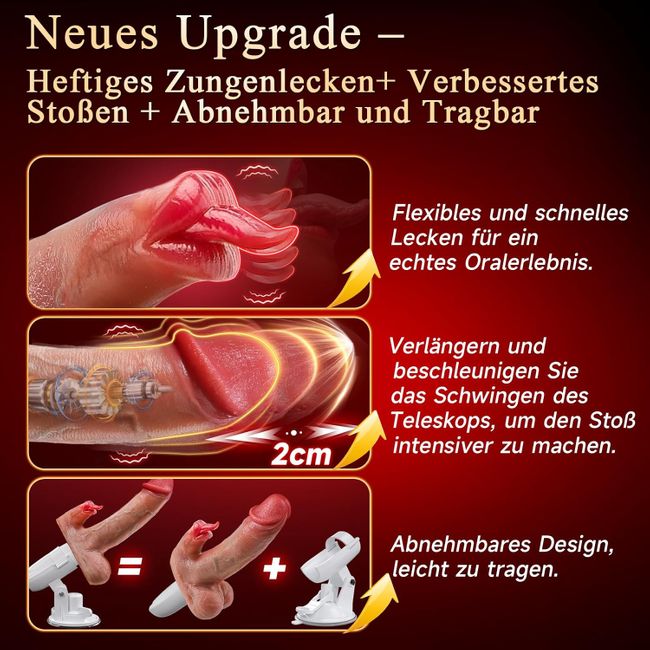Tagnaff Dildo Vibrator, 8 Stoßfunktion Lecken Vibration