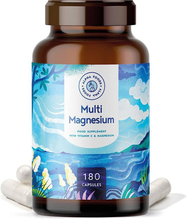 Multi-Magnesium Komplex Kapseln - 6 bioaktive Magnesium-Quellen - vegan