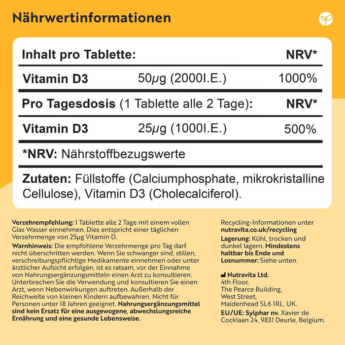 Nutravita Vitamin D3 2.000 I.E.
