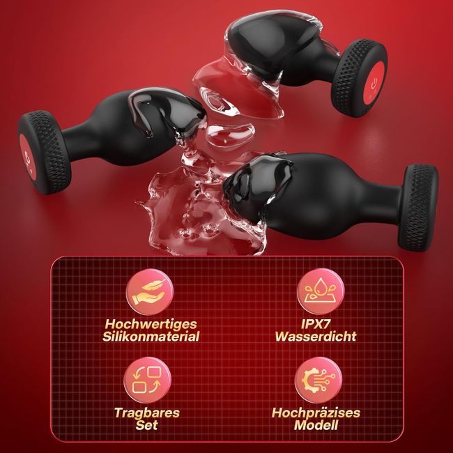 Tagnaff 4 Teiliges Analplug Set mit Vibrationen