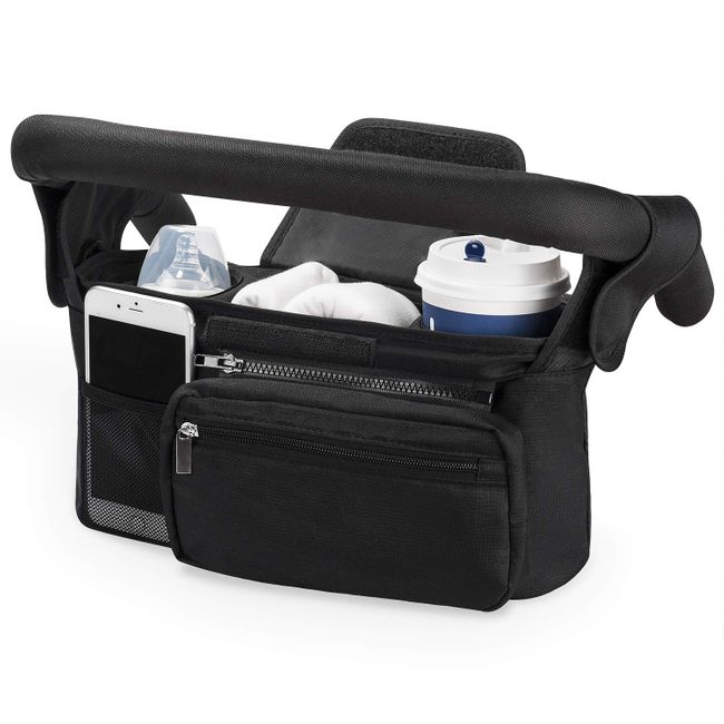 MOMCOZY Kinderwagen Organizer Universal mit Isolierten Getränkehalter Becherhalter