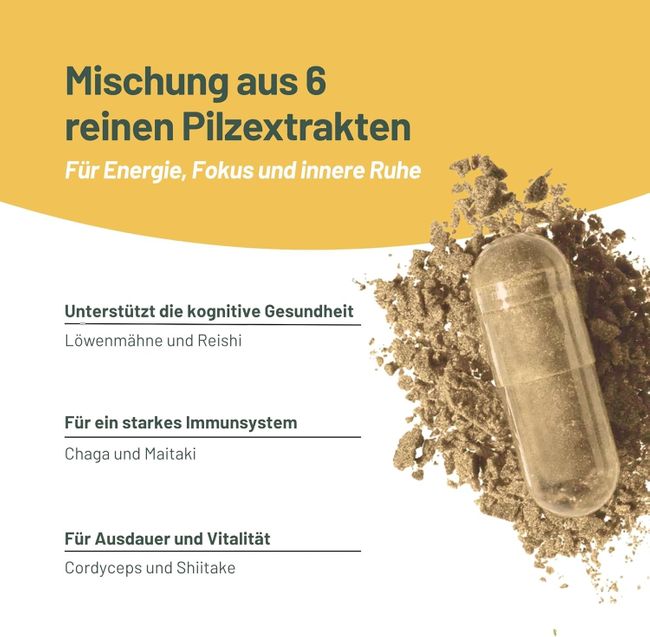 Vegan Vitality 6 Super Pilz Complex Kapseln
