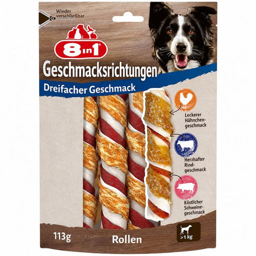 8in1 Triple Flavour Rolls Kaustangen für Hunde