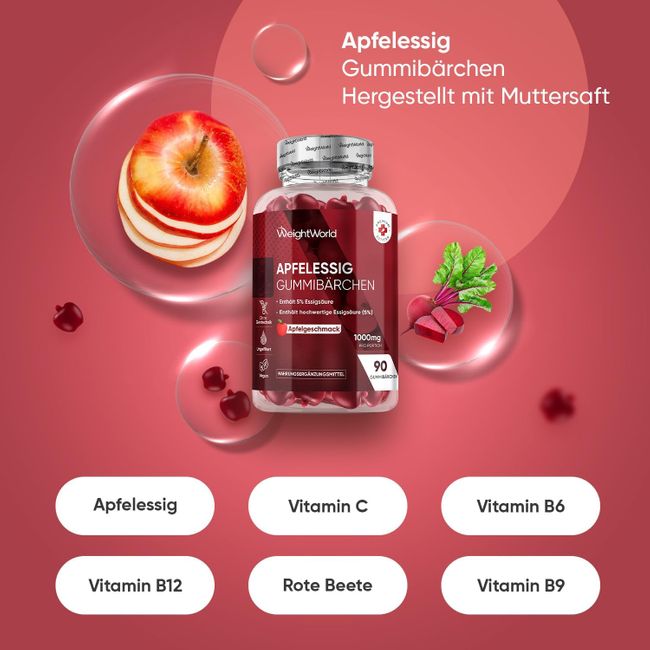 WeightWorld Apfelessig Gummibärchen 1000mg V2603-4864
