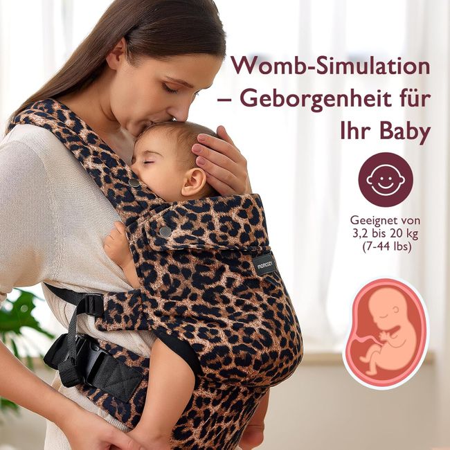 Momcozy Baby Trage - Leichte & Atmungsaktive Leopard