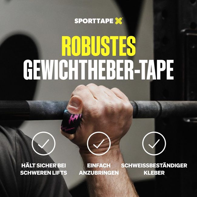 SPORTTAPE Hook Grip Daumentape – 3 Rollen - 3,8 cm x 4,7 Punk