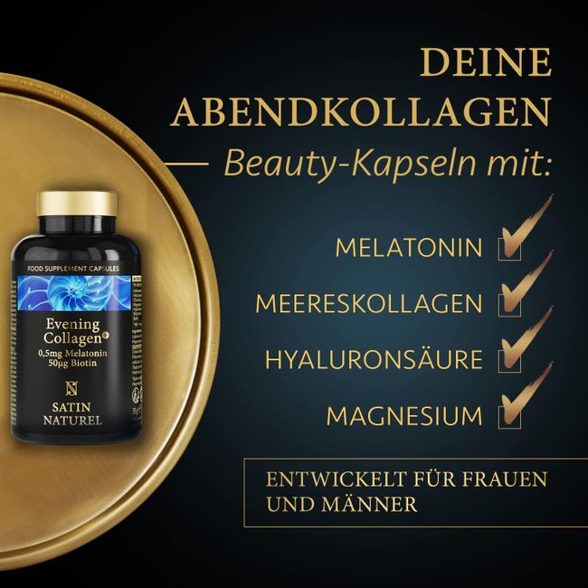 Satin Naturel Melatonin + Hyaluron Kollagen Kapseln