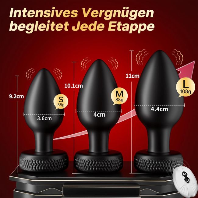 Tagnaff 4 Teiliges Analplug Set mit Vibrationen