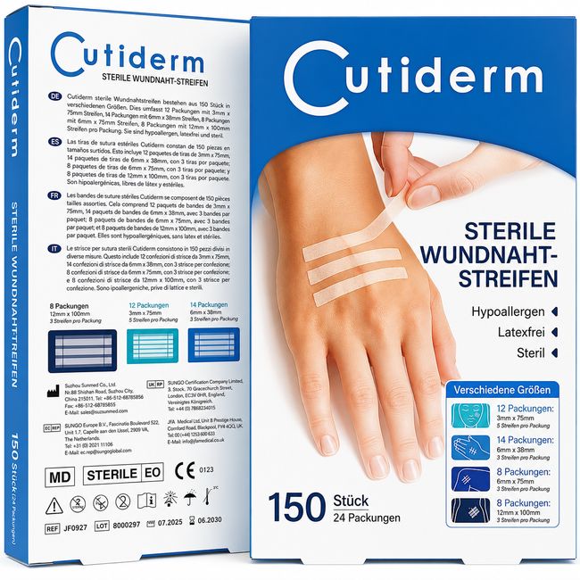 Cutiderm Wundnahtstreifen-Strips Klammerpflaster