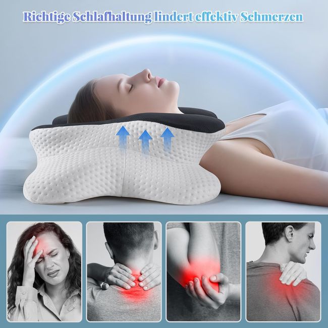 Nourideaux Ergonomisches Nackenkissen Kopfkissen Nackenschmerzen Schlafkissen Pillows