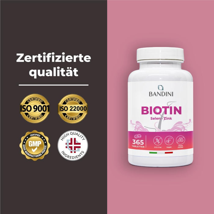 Bandini Biotin, Selen und Zink Tabletten