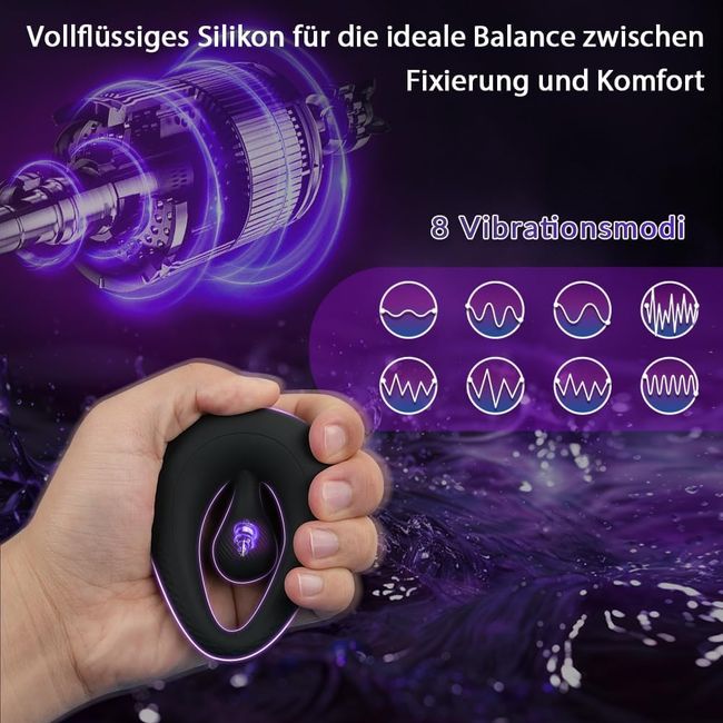 YAWNSHE Penisring Vibrator mit 360° Verstellbarem Perlen