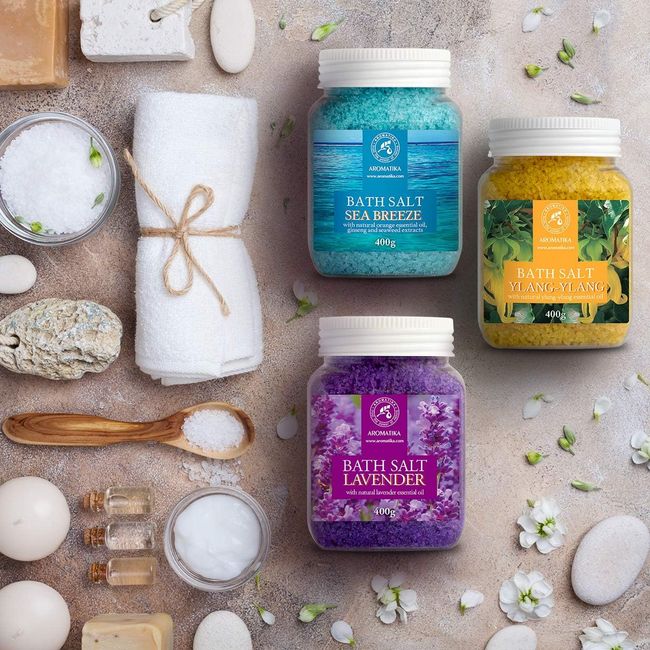 AROMATIKA Badesalz Set Lavendel - Meeresbrise - Ylang-Ylang