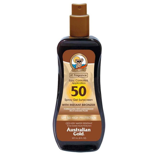 Australian Gold SPF 50 Spray Gel + Bronzer