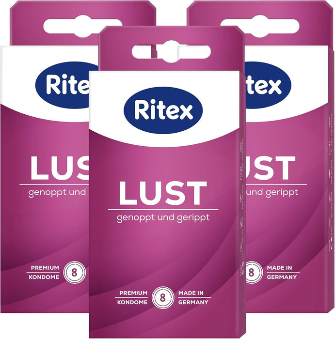 Ritex LUST Kondome Genoppt und gerippt Made in Germany, 24 Stück