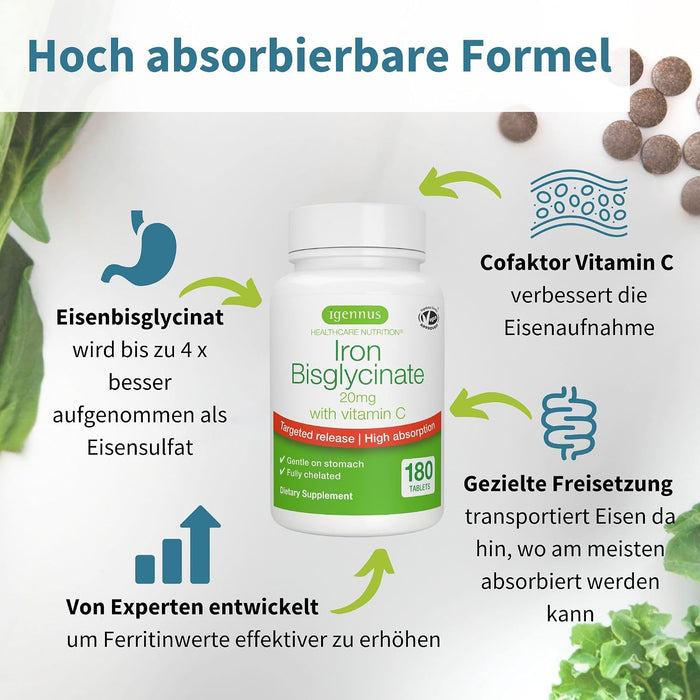 Igennus Eisenbisglycinat mit 100mg Vitamin C V2602-1644