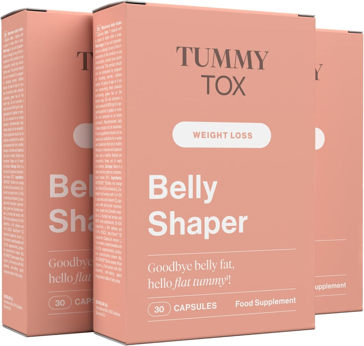 Belly Shaper - Grüntee, Cayennepfeffer, Morosil, Vitamin C, Vitamin B6-90 Kapseln für 90 Tage - Mit Kostenlosem E-Book-Guide - TummyTox