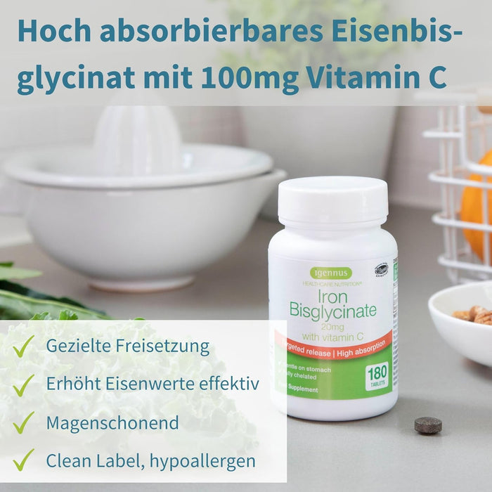 Igennus Eisenbisglycinat mit 100mg Vitamin C V2602-1644