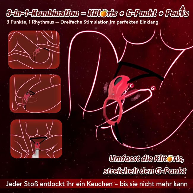YAWNSHE Penisring Strap on Klitoris G Punkt Vibration