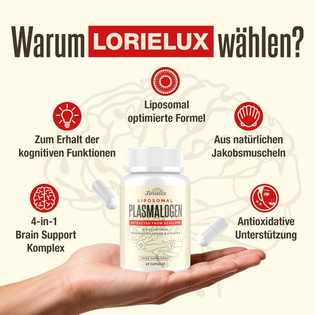 Lorielux Liposomal Plasmalogen Nootropic Kapseln