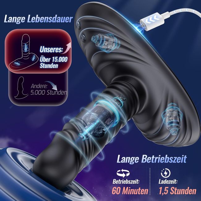 Tagnaff AI Sync Anal Dildo & Grinder-Vibrator mit Silikon