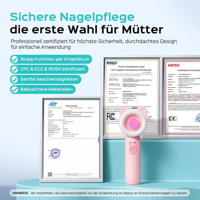 COSLUS  Baby Maniküre und Pediküre Rosa