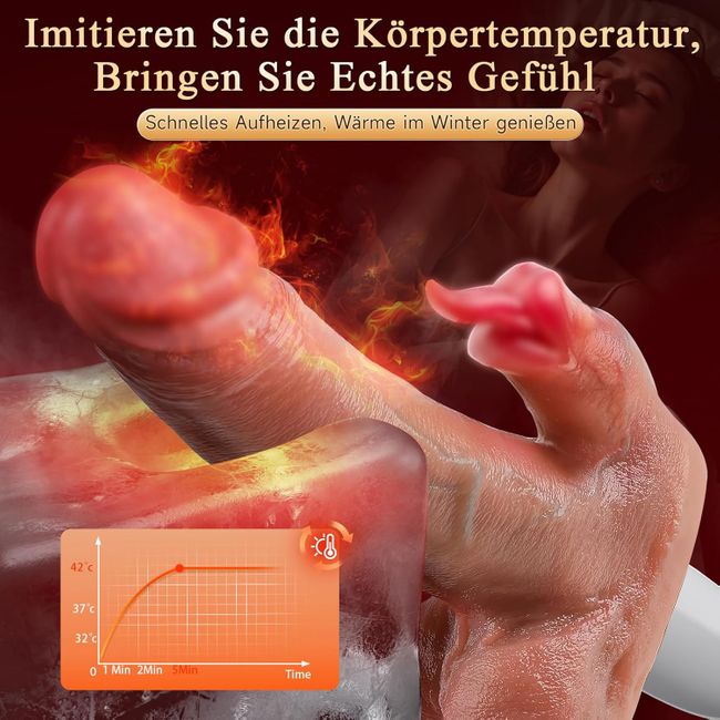 Tagnaff Dildo Vibrator, 8 Stoßfunktion Lecken Vibration
