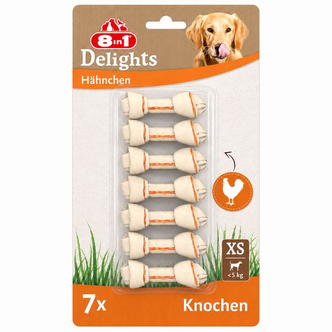 8in1 Delights Chicken Knochen XS