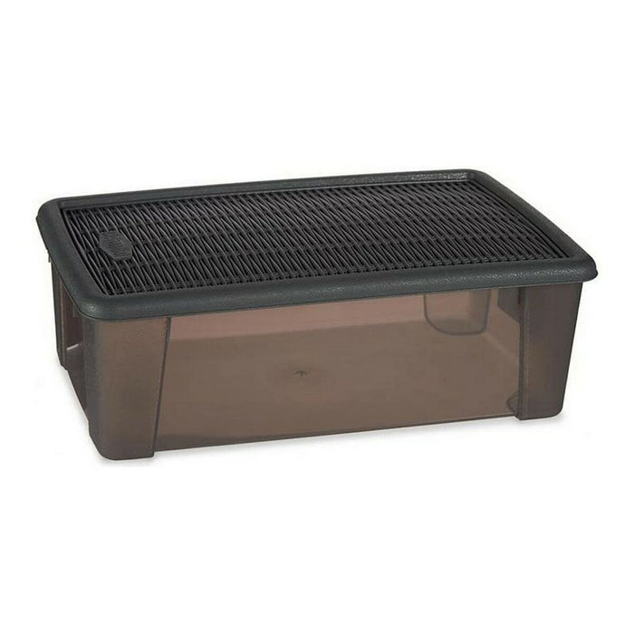 Box mit Deckel Elegance Grau Kunststoff (19,5 x 11,5 x 33 cm)