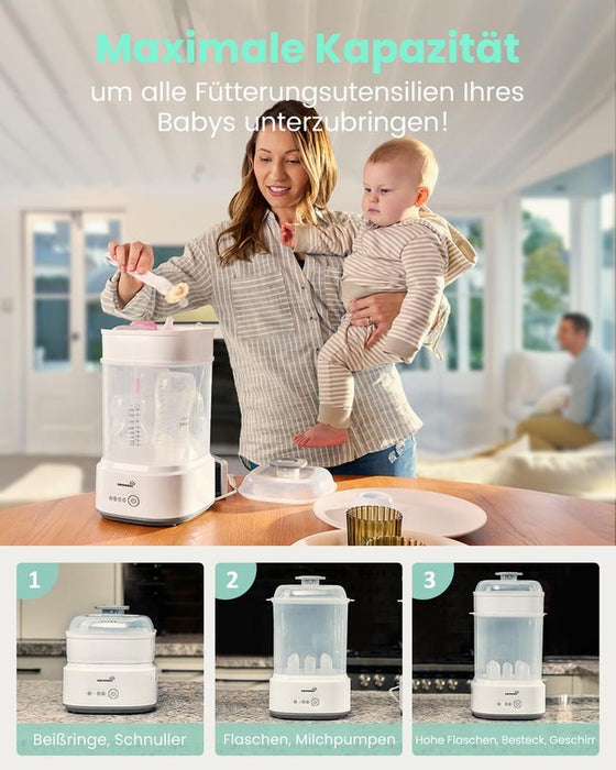 Grownsy Sterilisator für Babyflaschen mit Trocknerfunktion, 5-in-1