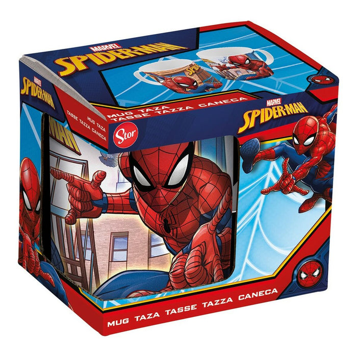 Henkelbecher Spiderman Great Power aus Keramik Rot Blau (11.7 x 10 x 8.7 cm) (350 ml)