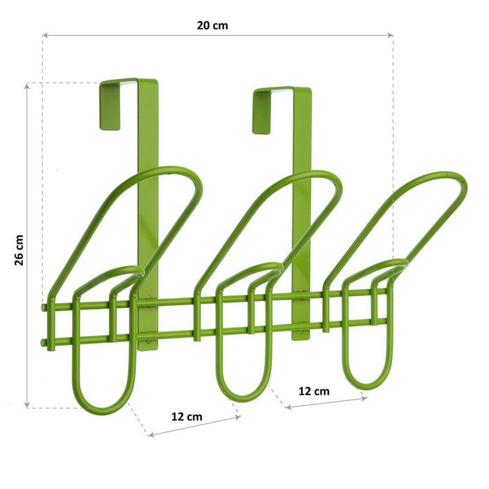 Jackenaufhänger für Türen grün Metall (12 x 26 x 20 cm)