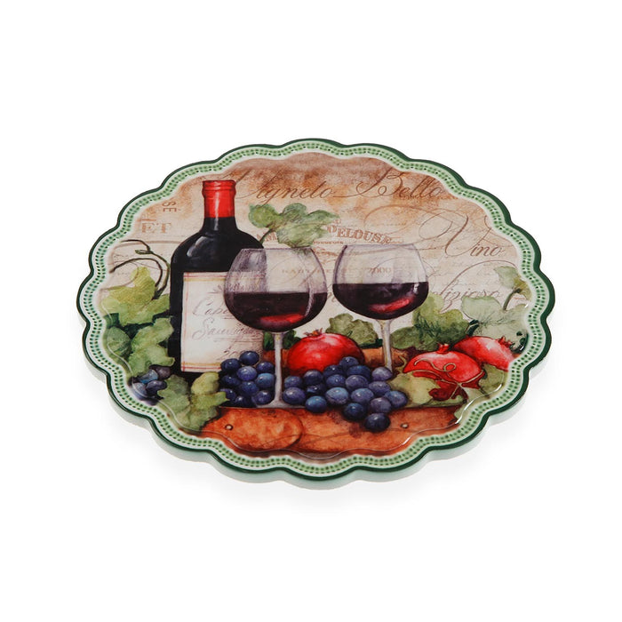Untersetzer rund Wein Kork aus Keramik (20 x 20 cm)