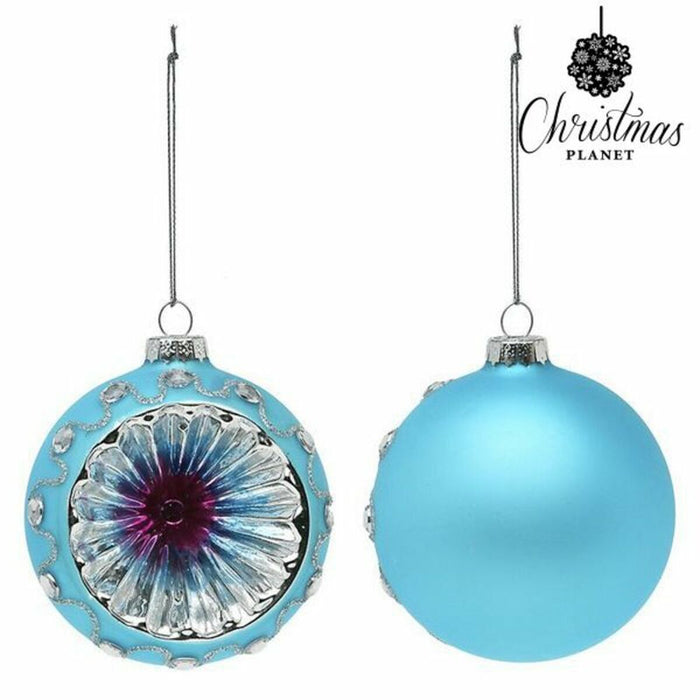 Weihnachtsbaumkugeln Christmas Planet 1693 8 cm (2 uds) Kristall Blau