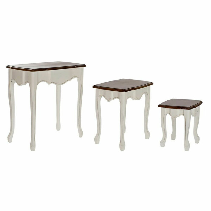 Set mit 3 Tischen DKD Home Decor Weiß (3 pcs) (60 x 40 x 66 cm)