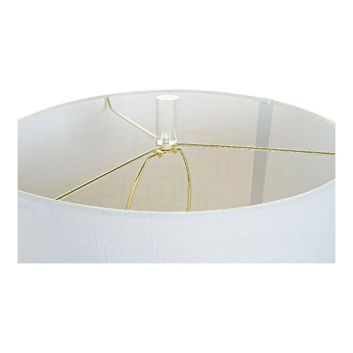 Tischlampe DKD Home Decor Weiß Polyester Metall Kristall Golden (41 x 41 x 72 cm)