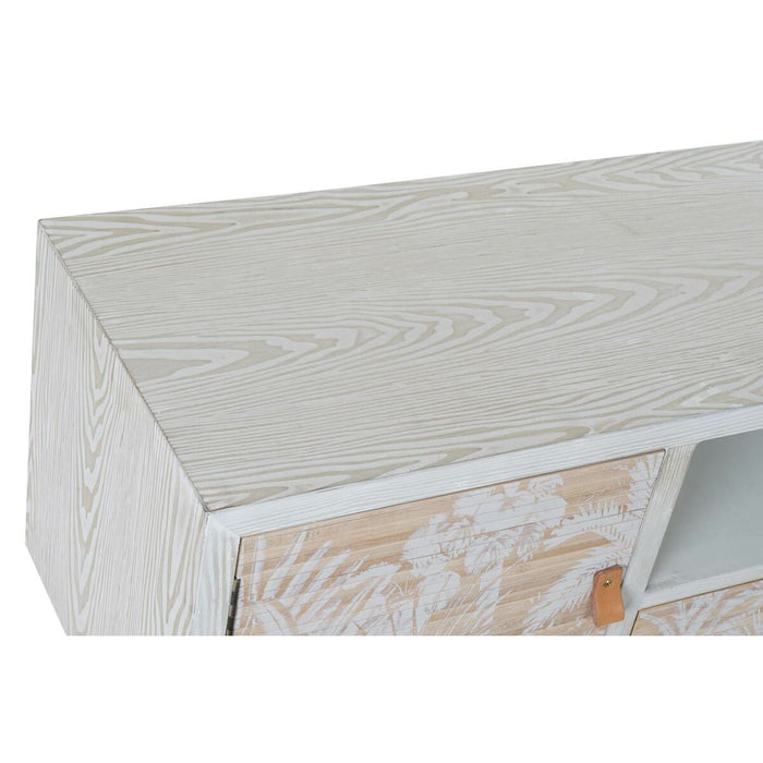 TV-Möbel DKD Home Decor Weiß Holz Bambus (140 x 40 x 51 cm)